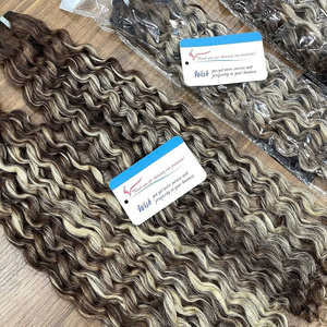 ¡PRODUCTO NUEVO! Extensiones de cabello humano vietnamita Cabello de trama rizada Pixie Extensiones de cabello dibujado Doble - Product Image 4
