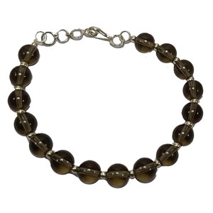 <b>Bracelet</b> Smoky Quartz Beads Stone <b>Bracelet</b> Crystal Gemstone Fashion Jewelry Men and <b>Women</b> Gift Energy Meditation - Product Image 1