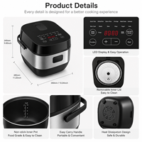 Cuisinières à riz multifonctions 12-en-1, 4L, 700W, cuiseur à riz électrique intelligent avec minuterie de retard de 24 heures, pot intérieur en verre antiadhésif