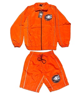 2026 Men's Two Piece Custom Windbreaker Shorts Sets Tracksuits Reflective Zip Up Nylon Two Piece Windbreaker Short Set For Men - Product Image 1