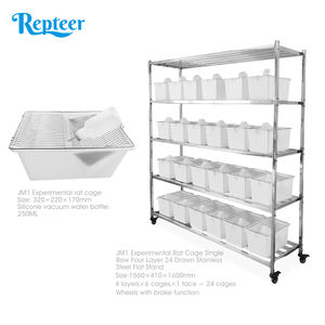 Gabbia per Ratti in Acciaio Inox 202 a 6 Livelli con 36 Cassetti, Vassoio in Plastica e Chiusura a Bottone, Rete Zincata - Product Image 2