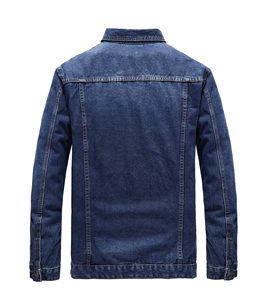 Veste slim décontractée personnalisée pour hommes Veste en jean homme bleu foncé décontractée à la mode en coton de haute qualité d'automne - Product Image 2
