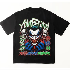 Camiseta de lavado ácido vintage con impresión personalizada, camisetas de gran tamaño, ropa de calle de algodón, camiseta desgastada para hombres, Playeras personalizadas - Product Image 1