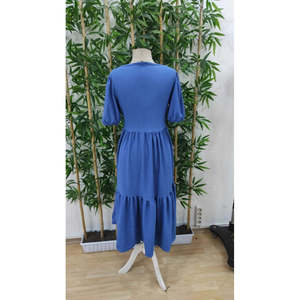 Robe ballon à manches courtes et col ouvert superposée pour femme, modèle Jane, couleur cramoisie, 35777-Saks Blue - Product Image 6