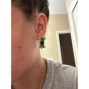 Southwest Handmade Flower <b>Stud</b> <b>Earrings</b> Multi Stone Bezel <b>Set</b> in Sterling <b>Silver</b> - Product Image 2