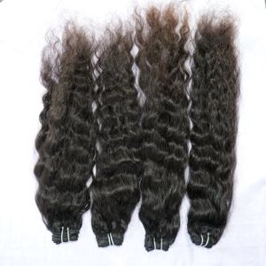 100% brut vierge Double dessiné trame ondulée approvisionnement de haute qualité fabrique des extensions de cheveux humains non transformés de couleur naturelle noire - Product Image 2