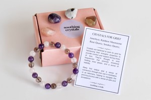Made India Premium Quality Eco-Friendly Polished <b>Healing</b> Meditation Use Natural Gemstones GRIEF Intention Crystals Kit 1mm Beads - Product Image 6