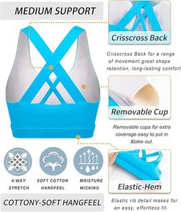 Soutien-gorge de sport de yoga et de course à pied à impact élevé avec logo personnalisé de qualité supérieure soutien-gorge de sport à impact élevé respirant et antichoc, grande taille - Product Image 5