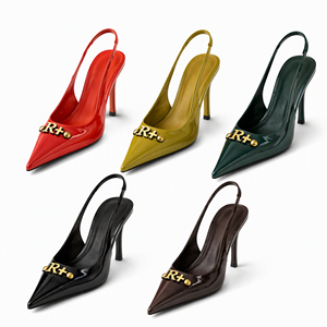 Escarpins matelassés à bout pointu et brides croisées pour femmes, talon aiguille 9,5 cm, grandes tailles, pour mariage, faible MOQ, OEM, ODM - Product Image 1