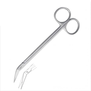 Tijeras de Cirugía General médica Locklin de 6 pulgadas al por mayor tijeras angulares con acabado de arena DIY Bordes de corte dentados OEM - Product Image 5