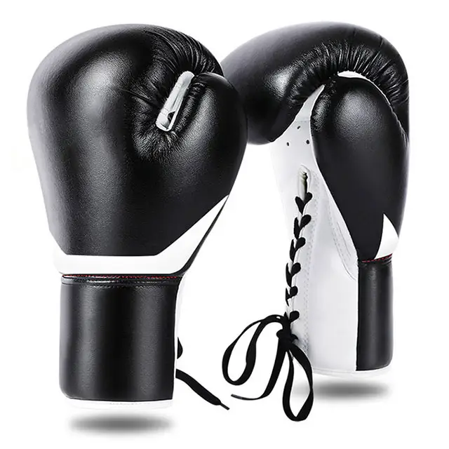 Guantes de boxeo de cuero de alta calidad, Logo personalizado profesional