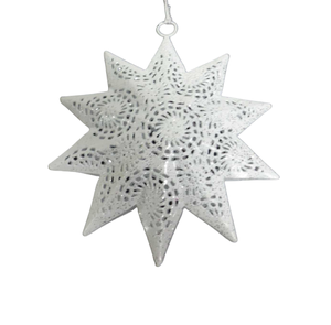 Juego de 3 colgantes en forma de estrella de Metal plateado para decoración del hogar Diseño impresionante Colgante de pared autoadhesivo hecho a mano con brillo - Product Image 5