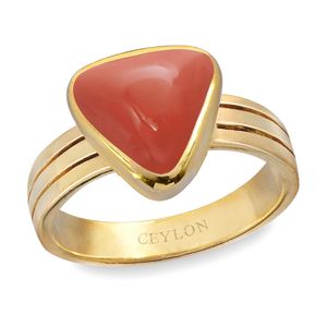 NOVAMART Fine Certified Italian Coral Moonga Gemstone <b>Ring</b> Natural Bezel <b>Set</b> Boho Style for Everyday Wear Wedding Promise Oval C - Product Image 1
