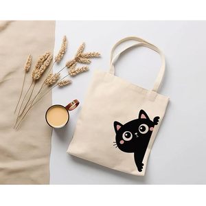 Bolsas de Lona de Algodón Felix Cat con Cierre de Cremallera - Product Image 2