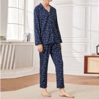 Pyjamas pour hommes de grande taille, doux, respirants, écologiques, en polyester/spandex, manches longues, couleur unie, ensembles de robes de nuit