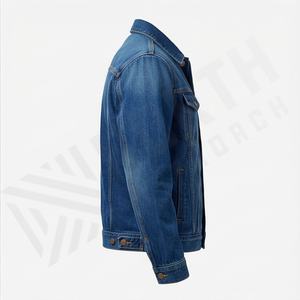 Veste en jean pour homme, tissu en coton, col classique, couleur unie, design personnalisé, manches longues, veste élégante, vêtements décontractés, streetwear - Product Image 3