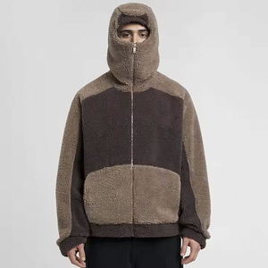 Nouveaux sweats à capuche en polaire Sherpa avec logo personnalisé de haute qualité zippés pour l'hiver et chaud pour hommes - Product Image 3