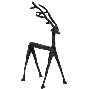 Figurine décorative en métal, renne fini argent, pièce maîtresse de vacances élégante pour les célébrations de Noël - Product Image 6