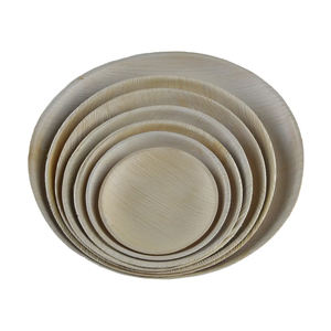 Assiette à dîner en feuille de palmier jetable biodégradable de 25 cm de qualité supérieure ronde plate pour servir des aliments dans les fêtes et les mariages - Product Image 3