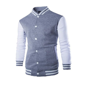 Veste universitaire homme sans col brodée sur mesure OEM, vente chaude, veste d'hiver épaisse réversible en polyester/coton personnalisée décontractée - Product Image 6