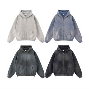 Sudadera con Capucha Personalizada de Alta Gama para Hombre, Chaqueta con Cremallera, Lavado Monkey, Impresión DTG, Sudadera con Capucha de Forro Polar con Cremallera, Sudadera con Capucha Lisa para Hombre - Product Image 3