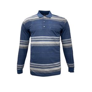 Camiseta a rayas de manga larga de gran tamaño para hombre, cómoda ropa deportiva informal para hombre 30/1 con patrón estampado, estilo ajustado - Product Image 6
