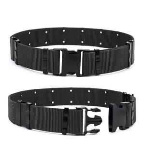 Ceinture tactique à boucle à dégagement rapide robuste, revêtement en poudre noir, Rip Stop, multi-usages, accessoires uniformes personnalisés, nylon - Product Image 2