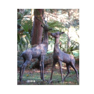 Haute qualité robuste argent aluminium cerf jardin Sculpture Sculpture décorative pour la maison jardin cour décor - Product Image 2