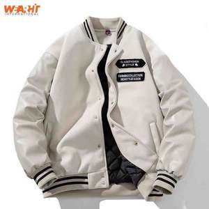 Veste universitaire pour homme de marque OEM avec patch en chenille, vêtements de rue, broderie en cuir de baseball, logo personnalisé, vestes universitaires d'hiver - Product Image 4