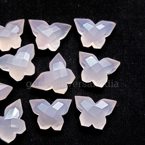 Perles de pierres précieuses en forme de papillon à facettes en quartz rose naturel 14x10mm perles sculptées en vrac naturelles breloques pour la fabrication de bijoux en vrac - Product Image 5