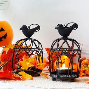 <b>Hanging</b> Tealight Candle <b>Holder</b> for Home and Christmas <b>Lighting</b> Decor Bird Design Black Color Metal Tealight <b>Holders</b> - Product Image 6
