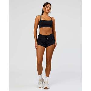 Shorts de course pour femme Accelerate 3 Mid-Rise - Coton et élasthanne noir avec taille à sequins - Product Image 6