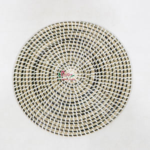 Artex Dong Thap Napperons en jonc de mer naturel Tapis de table ronds tissés à la main pour ferme rustique et décor de salle à manger Boho - Product Image 1