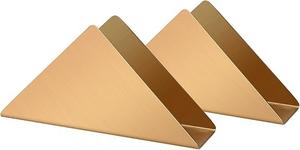 Porte-serviettes en acier inoxydable finition or, design triangulaire moderne, base stable, accès facile, organisateur de table élégant - Product Image 2