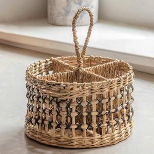 Porte-ustensiles écologique en herbe de mer, tissage à la main, porte-couverts en paille, porte-couverts en herbe de mer - Product Image 1