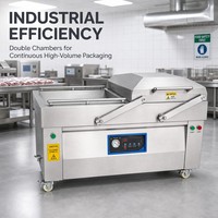 Machine d'emballage sous vide à double chambre alternée avec barres de scellage jumelées DZ-800 2S 380V 7.6KW pour la transformation alimentaire