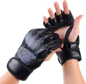 Gants d'entraînement MMA originaux de haute qualité en cuir de vachette véritable avec logo personnalisé en stock! - Product Image 2