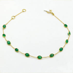 2025 última colección 18K chapado en oro amarillo Esmeralda natural piedra preciosa pulsera curativa de piedra natal para mujer - Product Image 1