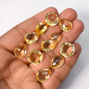 พลอยซิทรินธรรมชาติทรงเช็คเกอร์คัท ขายส่ง จำนวน 113 กะรัต 16 ชิ้น ทรงลูกแพร์และทรงกลม - Product Image 4