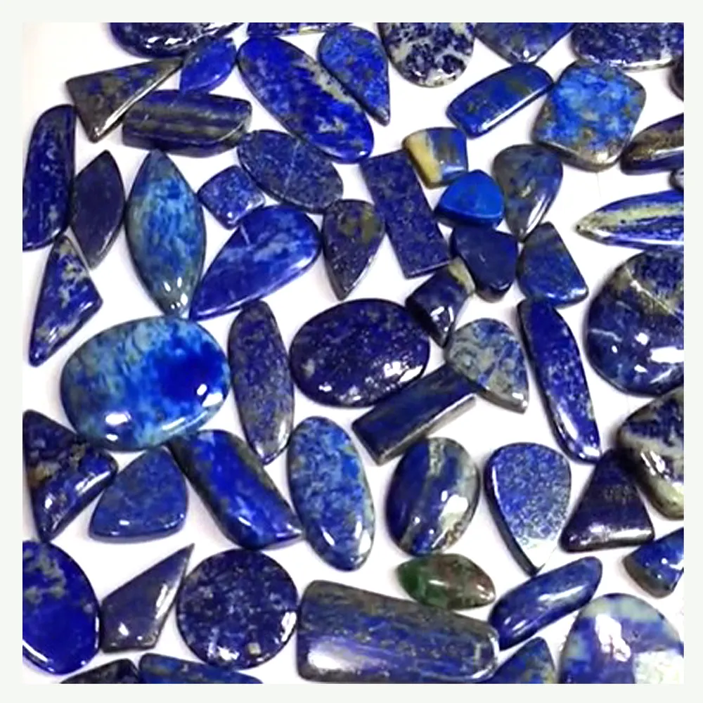 420 Stück Natur-Lapis lazuli 15 mm bis 40 mm freie Größe ovales Rechteck Perrenmarquise-Dreieck Cabochon 7550 cts Los Iroc Verkauf