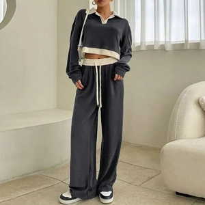 Estilo fresco Diseño personalizado Precio al por mayor Manga larga Oversize Media cremallera Sudadera Ropa Mujer Chándales - Product Image 5