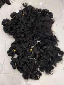Factory Wholesale Mic Hair K.<b>Curly</b> Unprocessed Fumi Style <b>Curly</b> Virgin Human Hair Weaving Remy Grade 10-30 Inches Vietnam Origin - Product Image 6