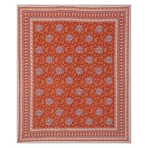 Brick Red Ethnic Printed 100% Cotton Double Bedsheet with 2 Pillow Covers <b>King</b> <b>Size</b> <b>Sheets</b> Massage Feature 3-Piece Set (ADB1470) - Product Image 4