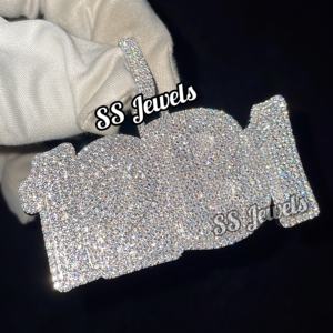 VVS Moissanite diamante personalizable pequeño colgante de moda estilo Hip Hop collar Número de la suerte letra rodio plateado joyería fina - Product Image 1