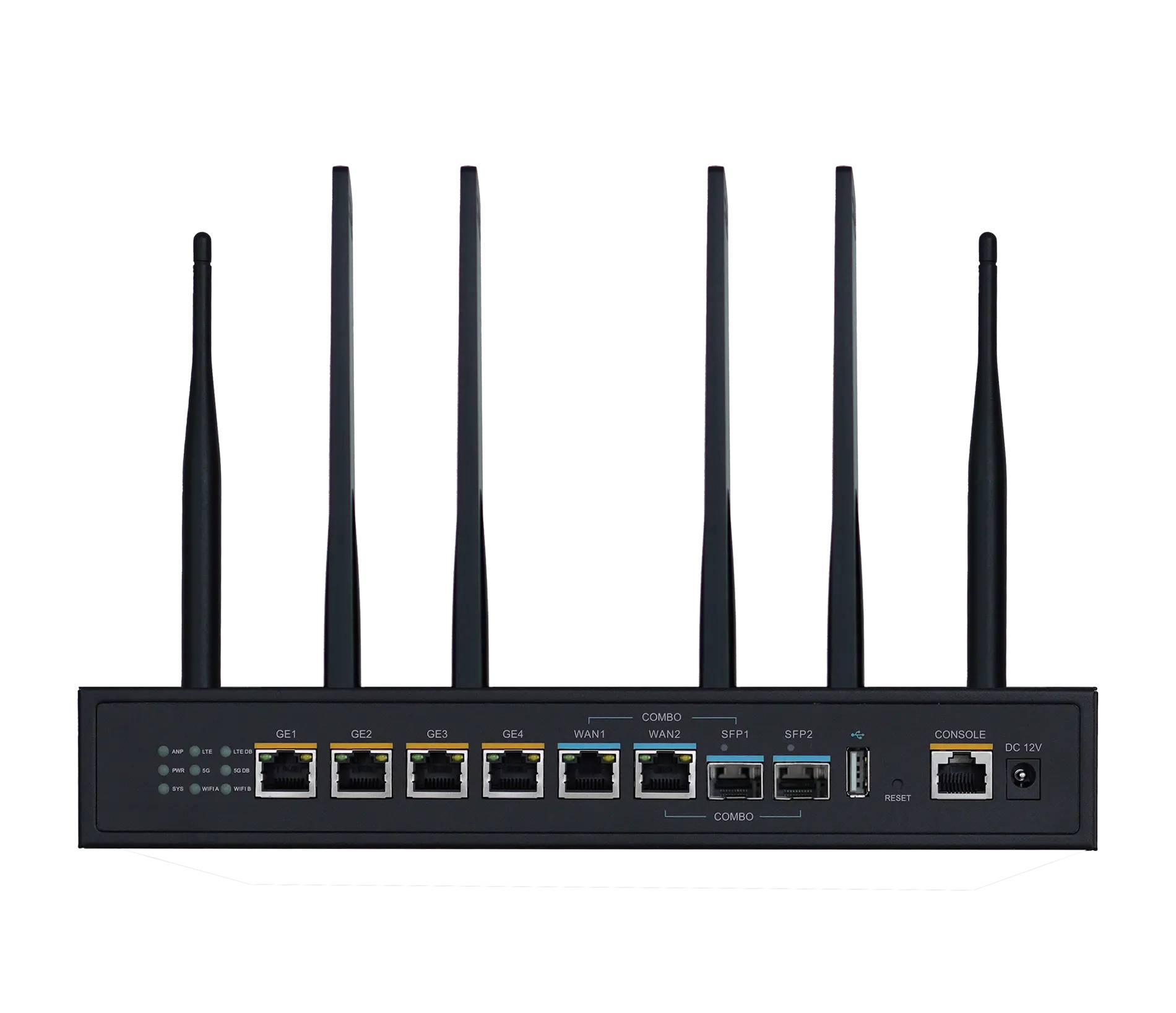 سطح المكتب SD-WAN CPE مع 2 * GE مجمع و4 * GE ، واي فاي 6 و 5G فائقة النطاق الواسع الارتفاع ، موجه الجهة للمتوسطة فروع