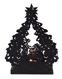 Angel in the Tree Metal Handicraft Tea Light Holder <b>Black</b> Long Christmas Tree Luxury <b>Heart</b> Decorations Base Tabletop Home Decor - Product Image 3