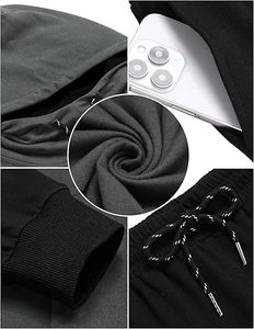 Ensemble de survêtement léger imprimé pour homme, hiver, double couche, respirant, coton, sweat à capuche à double manche et pantalon de jogging - Product Image 5