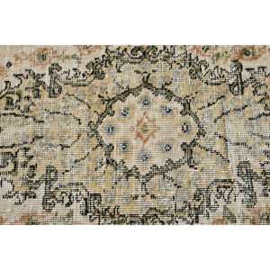 Tapis vintage 3,8x6,5 pieds, tapis turc, tapis gris à pois en laine - Product Image 5