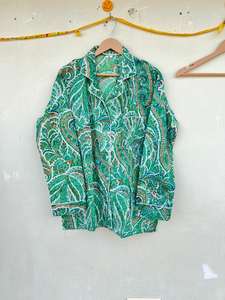 Ropa de dormir India hecha a mano 100% algodón de lujo con estampado Floral elegante informal otoño Primavera Verano vacaciones regalo perfecto ODM - Product Image 3