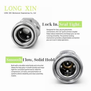 Connecteur rapide pneumatique en acier (forme hexagonale, zingué) Service de tournage et de fraisage pour d'autres applications. JHI-14SM - Product Image 5